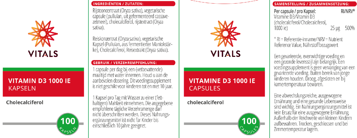 Vitamine D3 1000ie Softgels afbeelding van document #1, etiket